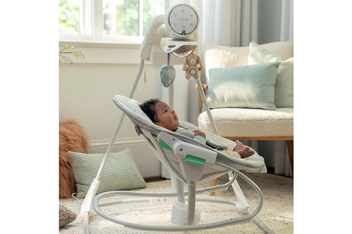 Ingenuity InLighten Baby/Newborn Soothing Swing And Rocker - Remy White/Grey 0m+