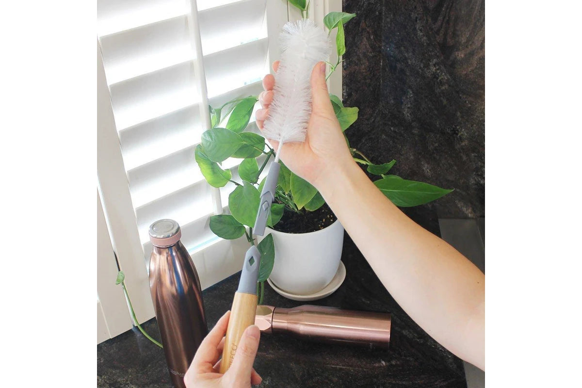 2x Eco Basics 21cm Bottle Glass Brush Cleaner Refills Nylon Bristles Cup Washer