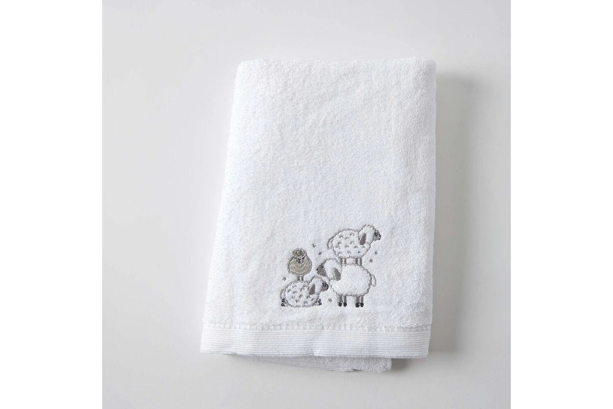 3pc Jiggle & Giggle Sheep Plush Towel Blanket Hamper Gift Set Grey