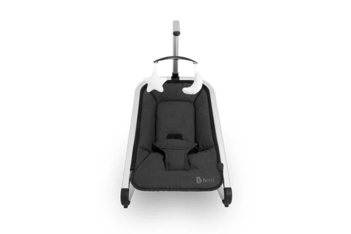 Betti Baby Infant Fabric Nonna Adjustable Folding Bouncer Rocker Black