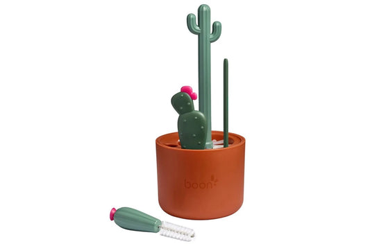 4pc Boon 24cm Cacti Brushes Feeding Baby Nipple Bottle Cleaning Brush Set Green