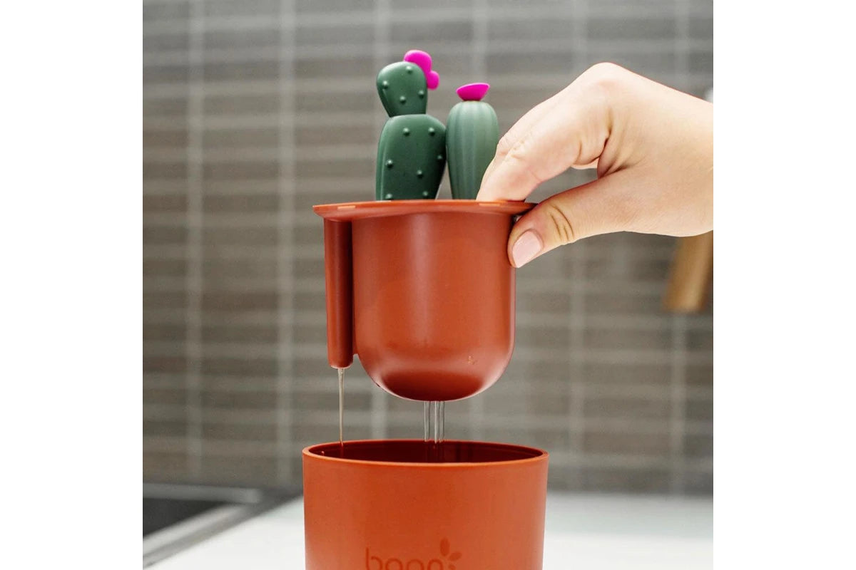 4pc Boon 24cm Cacti Brushes Feeding Baby Nipple Bottle Cleaning Brush Set Green