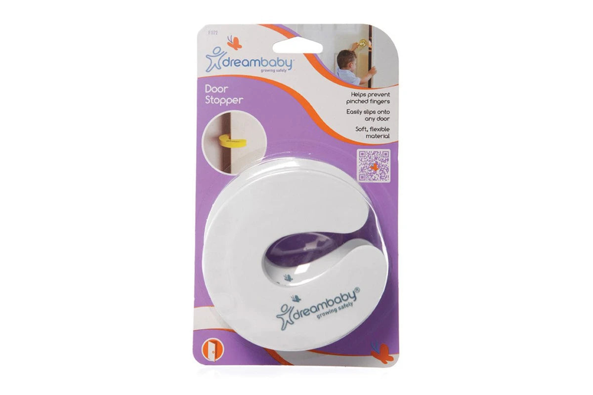 4x Dreambaby Portable Foam Baby Children Safety Slip-On Door Stopper 10cm White