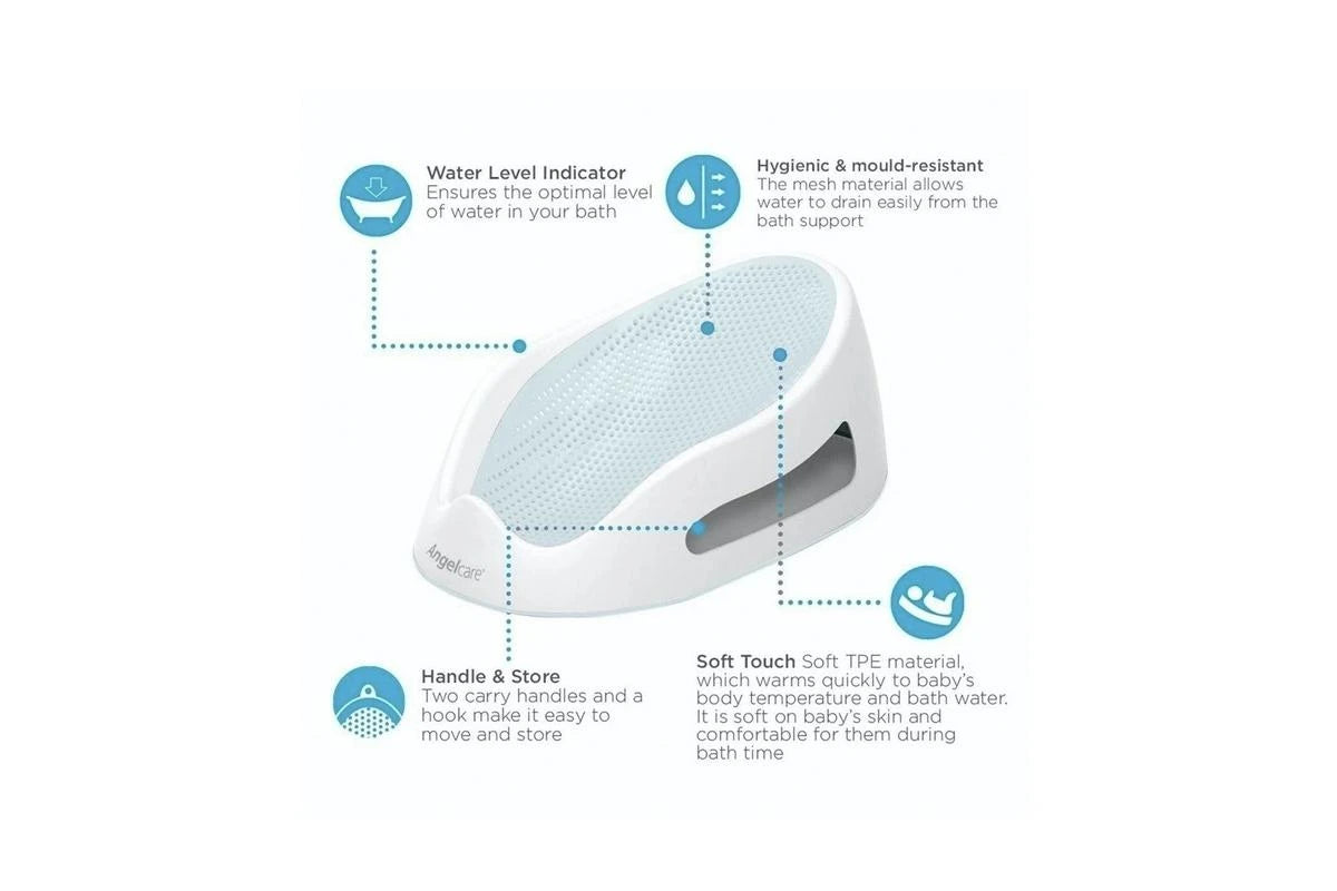 Angelcare Bath Support Baby Infant 0-6m Safety Newborn Bathing Seat Light Aqua