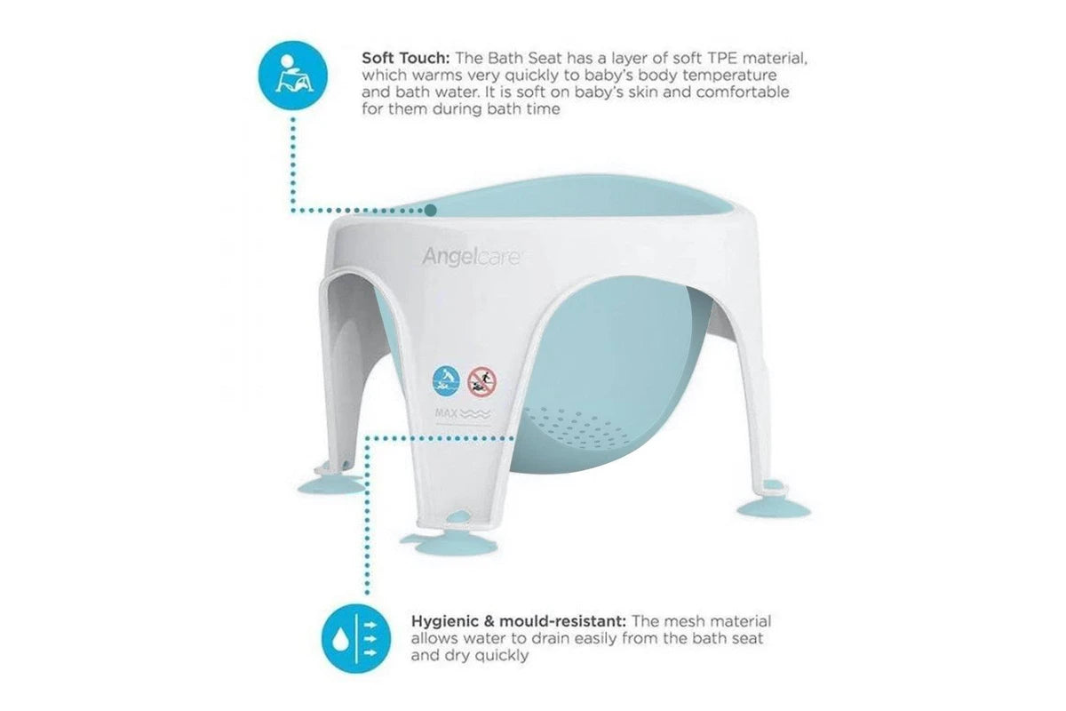 Anglecare Baby Infant Newborn Bathing Safety Support Ring Seat Chair Light Aqua