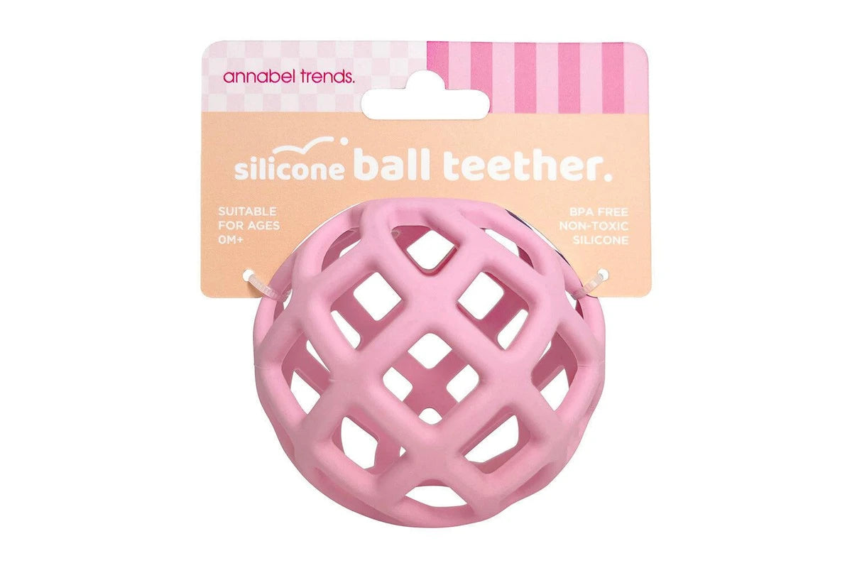 Annabel Trends Silicone Ball Teether Baby Infant Teething Toy 8cm 3m+ - 2 COLOURS