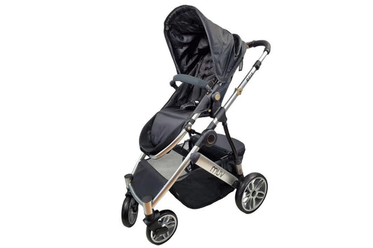 Aussie Baby REIS 4 Wheel Pram - Black