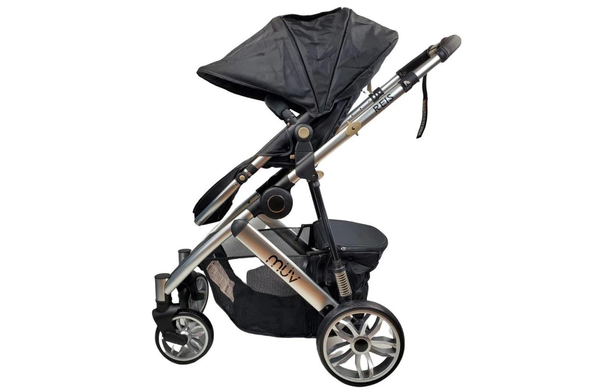 Aussie Baby REIS 4 Wheel Pram - Black