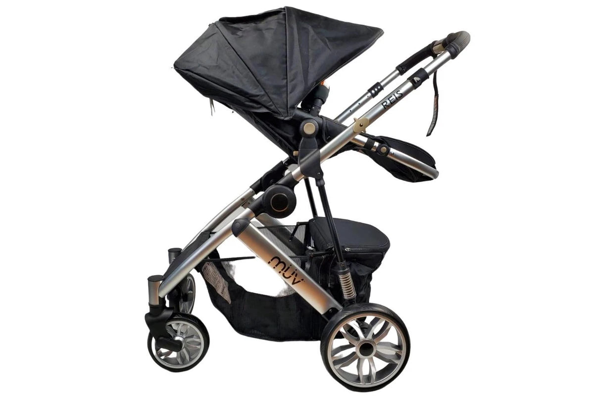 Aussie Baby REIS 4 Wheel Pram - Black