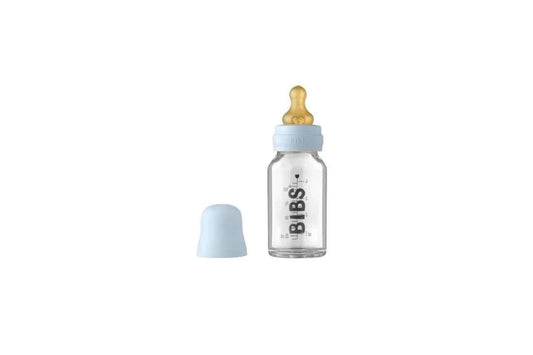 Bibs Glass Bottle Baby Blue 110ML
