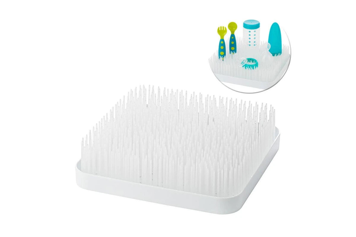 Boon Grass Countertop Drying Rack Holder Dryer for Baby Bottle Utensils White