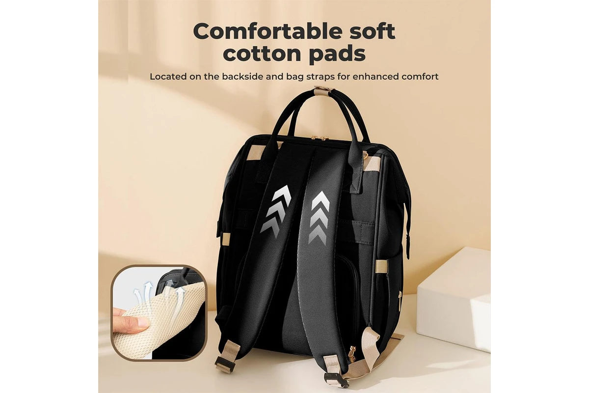 Bopeep Nappy Changing Bag Mummy Backpack Baby Diaper Bag Travel Waterproof Black