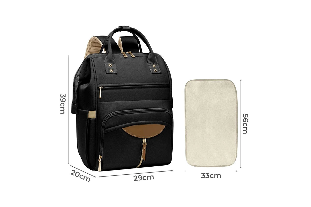 Bopeep Nappy Changing Bag Mummy Backpack Baby Diaper Bag Travel Waterproof Black