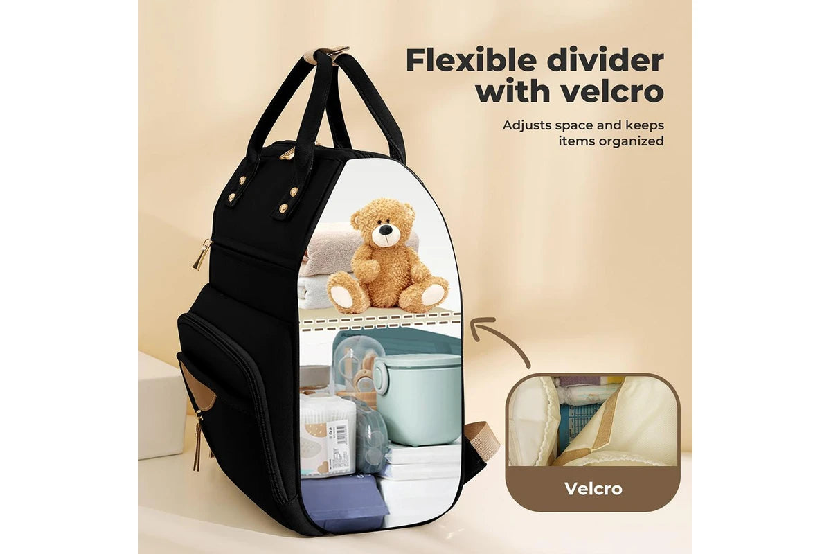 Bopeep Nappy Changing Bag Mummy Backpack Baby Diaper Bag Travel Waterproof Black