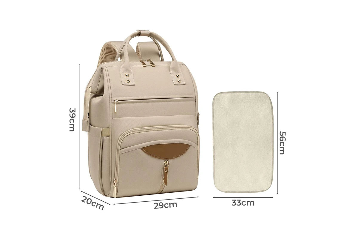 Bopeep Nappy Changing Bag Mummy Backpack Baby Diaper Bag Travel Waterproof Khaki