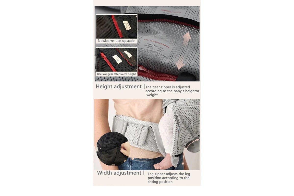Ergonomic Baby Carrier Backpack Breathable Support Harmony Silver Gray