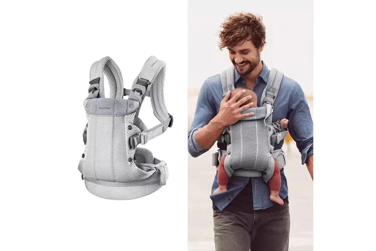 Ergonomic Baby Carrier Backpack Breathable Support Harmony Silver Gray