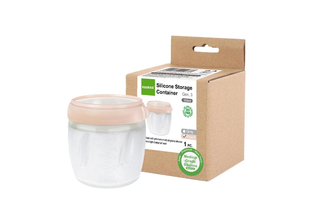 Haakaa Silicone Storage Container - Peach (160ml)