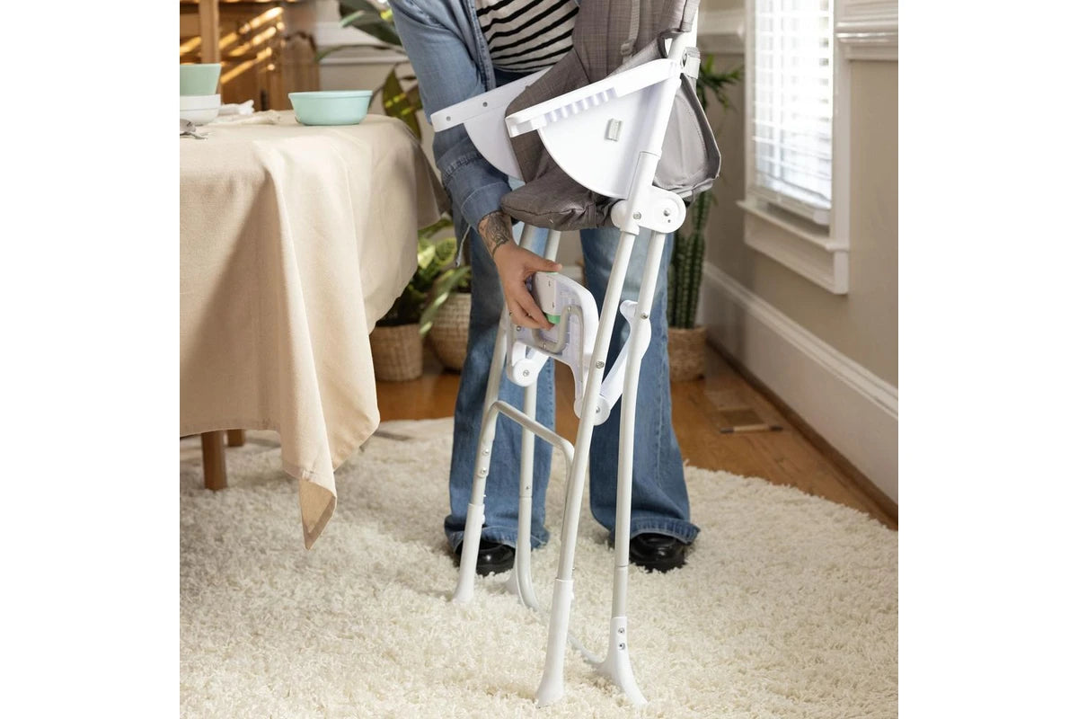 Ingenuity Sun Valley Compact Folding Baby Infant High Chair Seat Grey 6m+