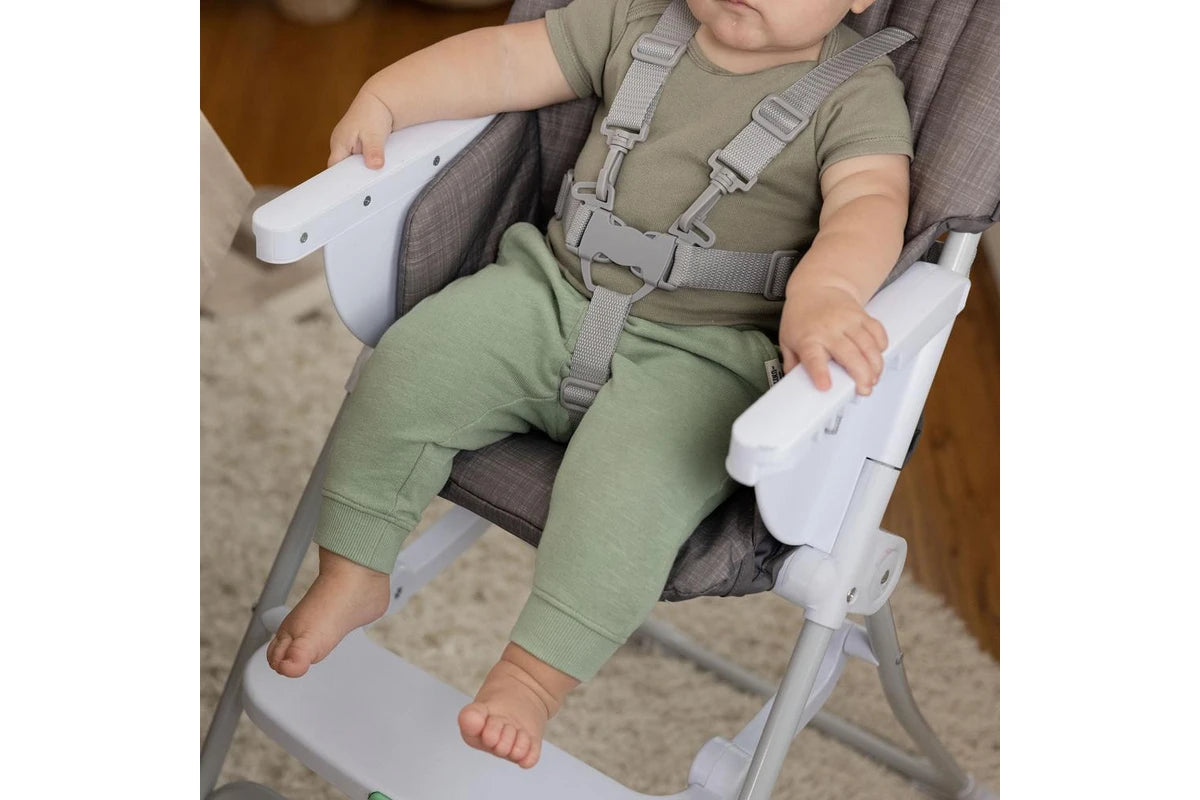 Ingenuity Sun Valley Compact Folding Baby Infant High Chair Seat Grey 6m+