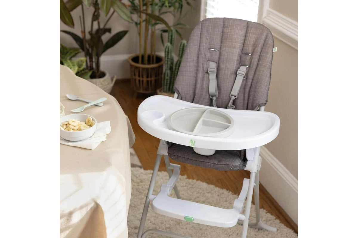 Ingenuity Sun Valley Compact Folding Baby Infant High Chair Seat Grey 6m+