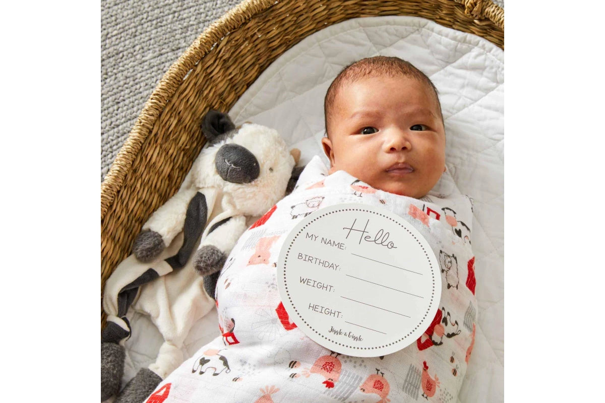 Jiggle & Giggle 30cm Bertie Cow Comforter w Soft Plush Baby 0m+ Charcoal White