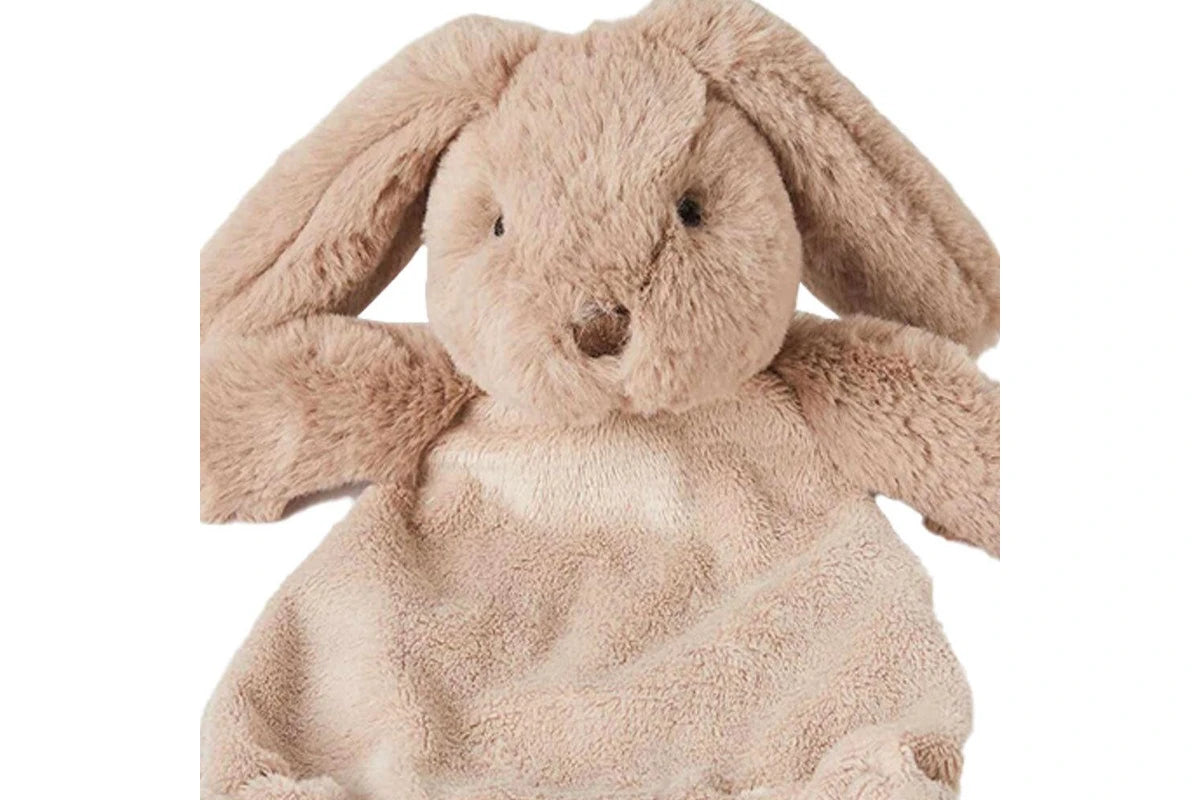 Jiggle & Giggle 33cm Bunny Comforter Teething Blanket Plush Toy Baby 0m+ Taupe