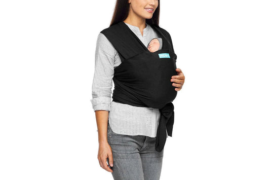 Moby Classic Wrap Baby Newborn Cotton Fabric Body Travel Carrier Black