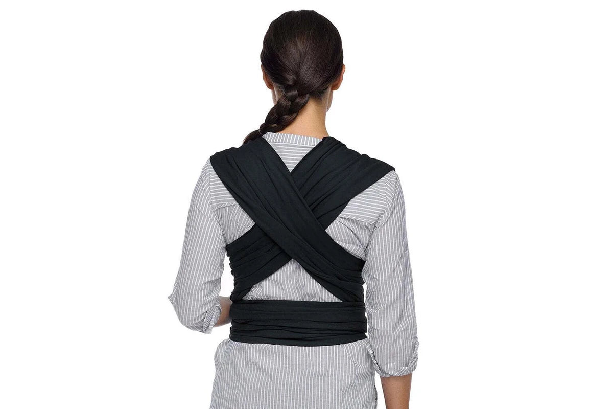 Moby Classic Wrap Baby Newborn Cotton Fabric Body Travel Carrier Black