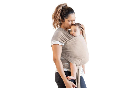 Moby Element Wrap Taupe Featherknit Soft Baby/Newborn Carrier Beige