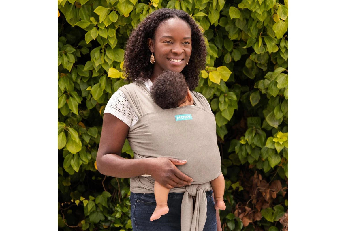 Moby Element Wrap Taupe Featherknit Soft Baby/Newborn Carrier Beige