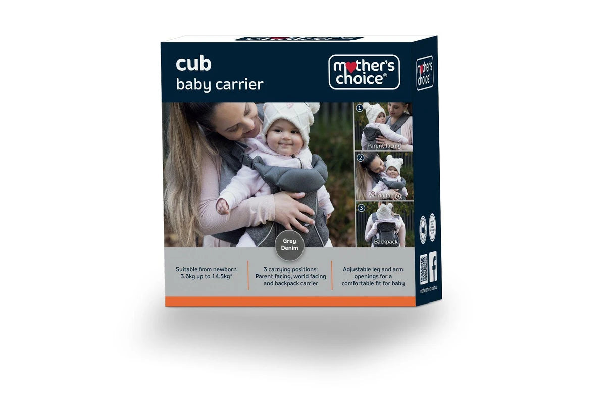 Mother's Choice Cub Baby Carrier Grey Denim