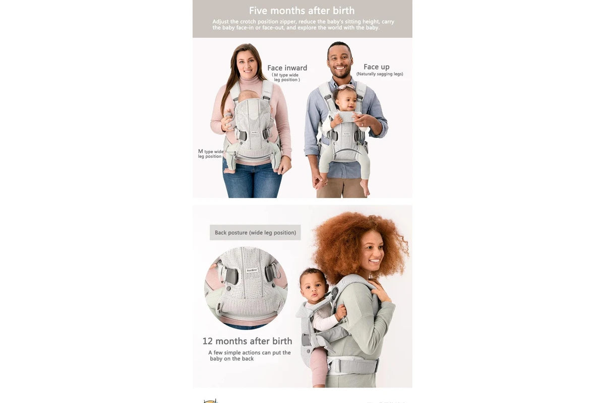 Multifunction Baby Carrier Backpack Ergonomic Support Harmony Black