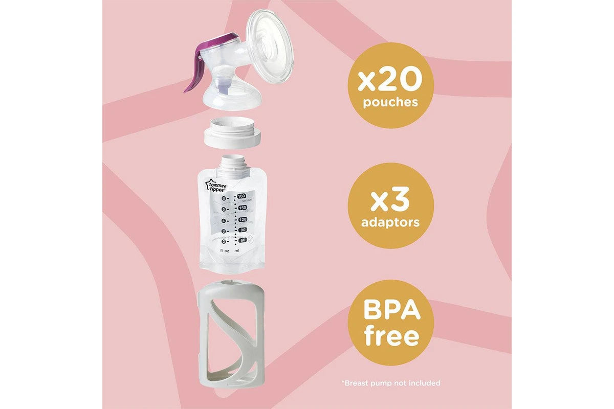 Tommee Tippee Breast Milk Teats Holder Pouch Starter Set w Sterilised Pouches