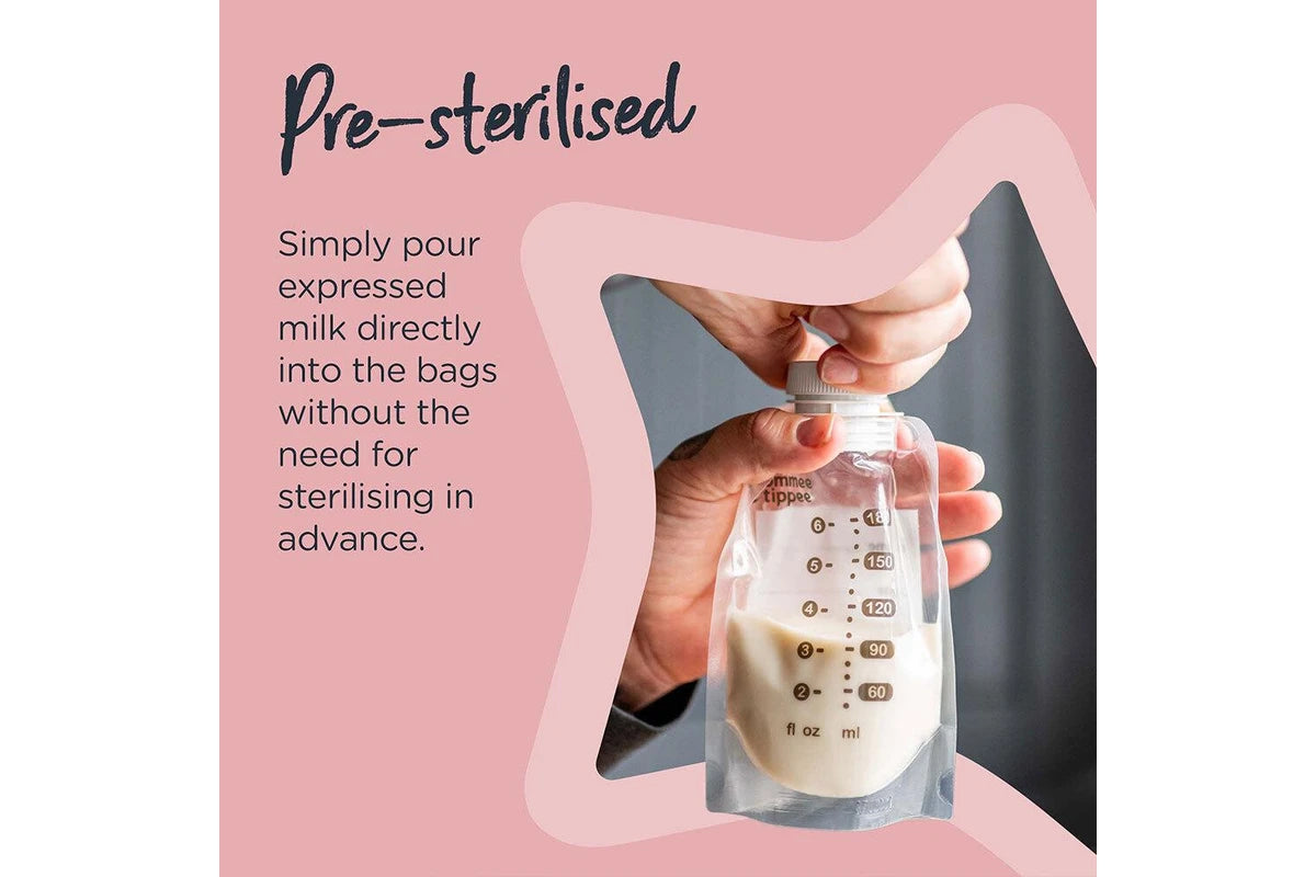 Tommee Tippee Breast Milk Teats Holder Pouch Starter Set w Sterilised Pouches