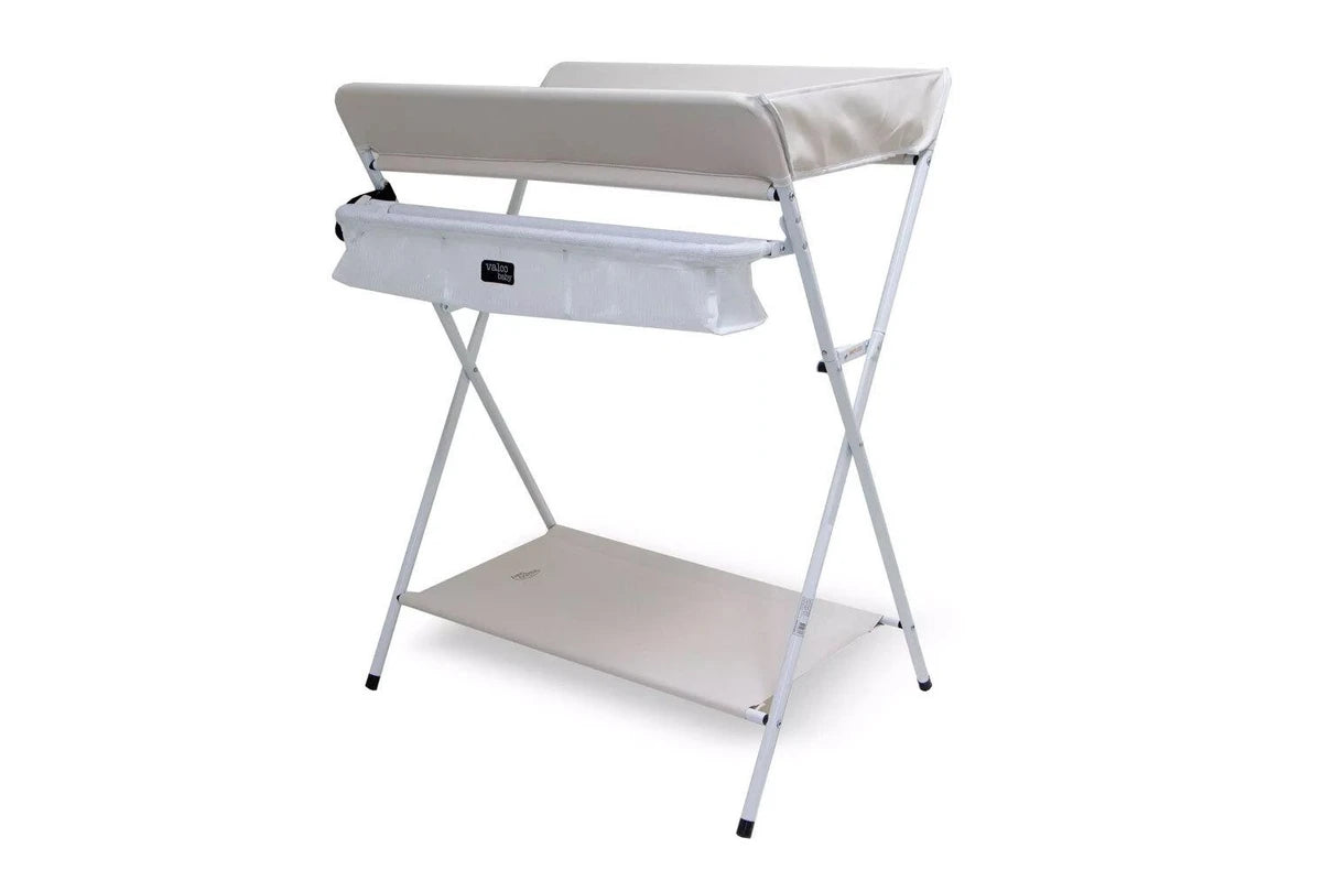 Valco Baby Change Table Folding Compact With Removable Mat Safety Harness Ivory