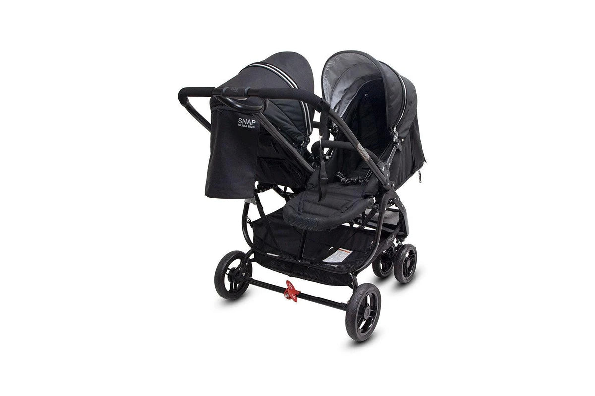 Valco Baby Snap Ultra Duo Foldable Pram Adjustable Seat Newborn Twin Coal Black