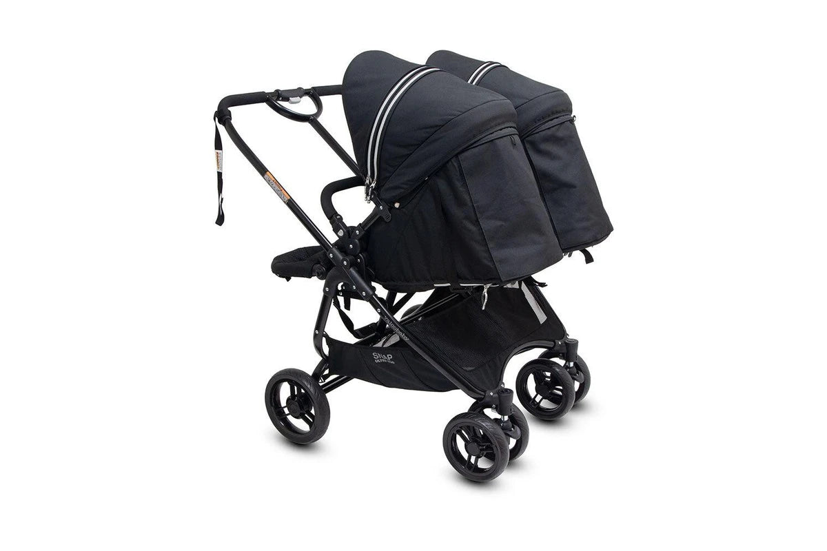 Valco Baby Snap Ultra Duo Foldable Pram Adjustable Seat Newborn Twin Coal Black
