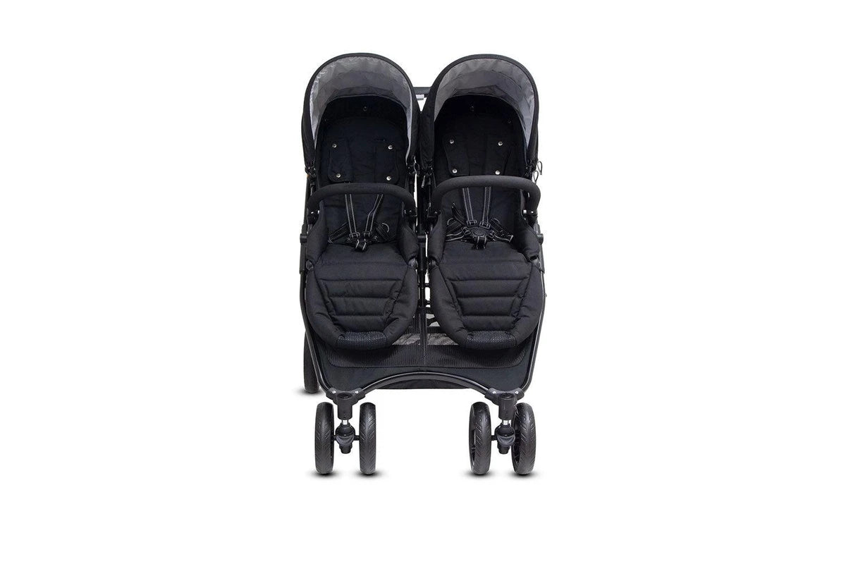 Valco Baby Snap Ultra Duo Foldable Pram Adjustable Seat Newborn Twin Coal Black