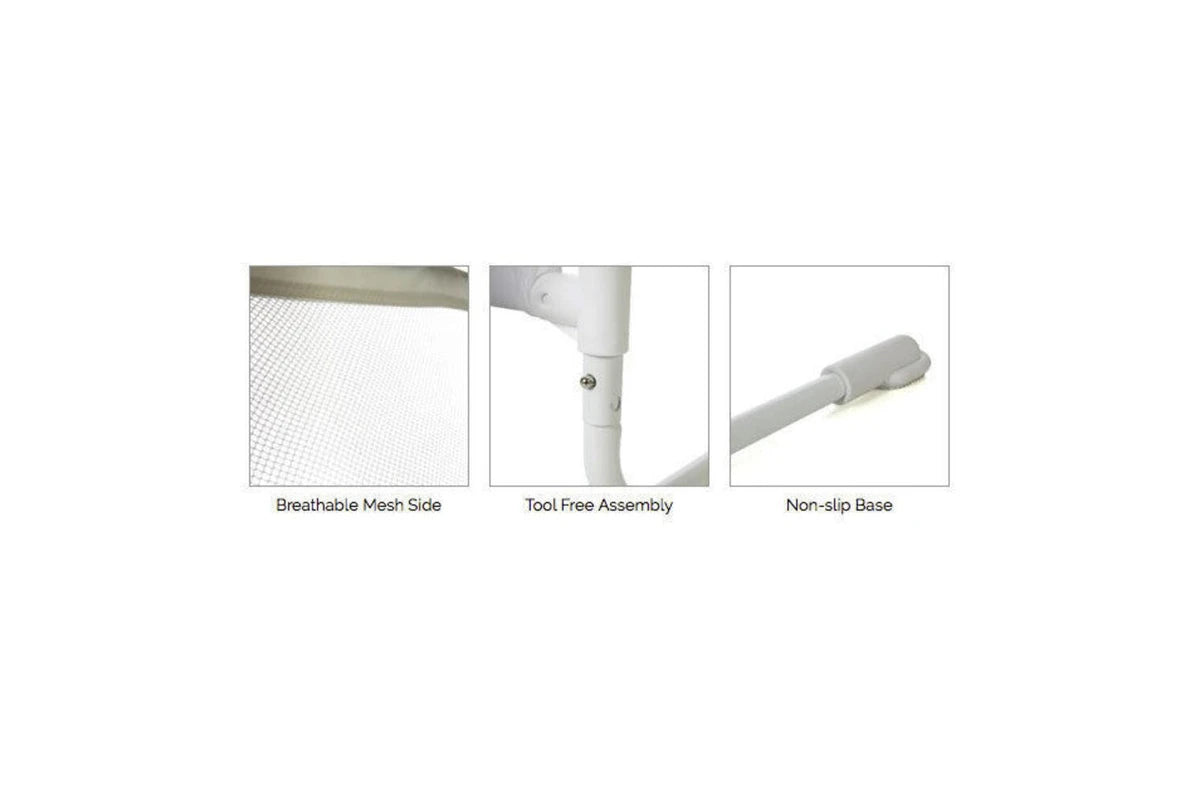 Vee Bee Bed Rail Guard 105cm White Fixed Safety Cot Fits Most Beds Rubber Grips