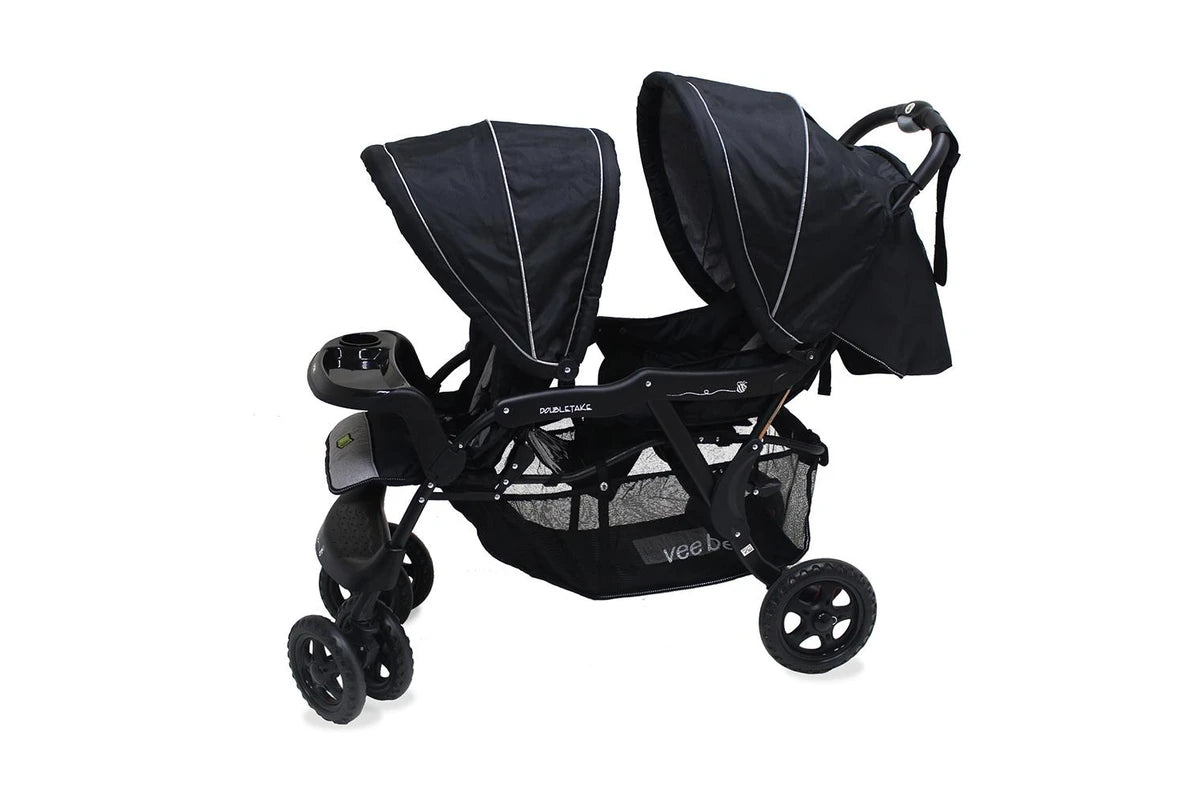 Veebee Doubletake Pram Tandem Twin Stroller Baby Infant Toddler Salt & Pepper