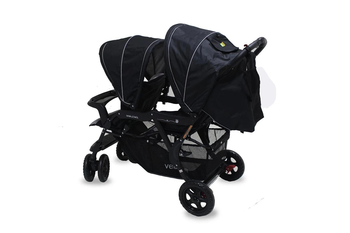Veebee Doubletake Pram Tandem Twin Stroller Baby Infant Toddler Salt & Pepper