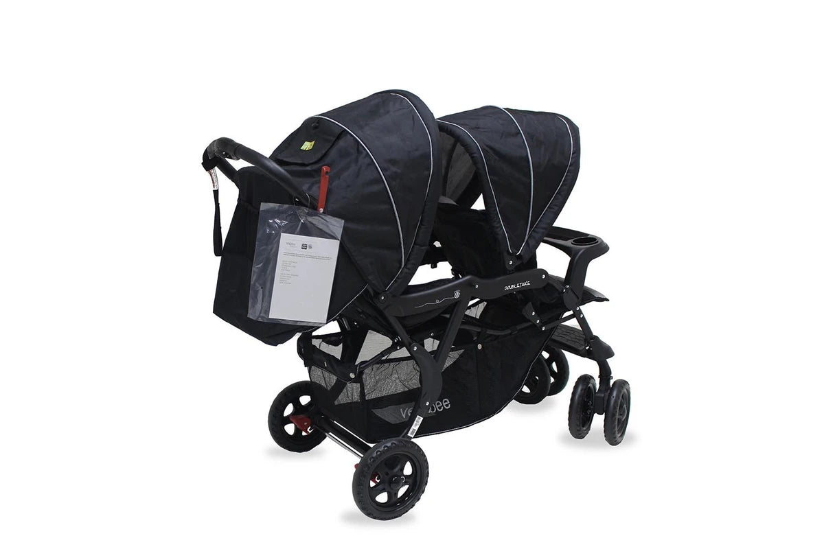 Veebee Doubletake Pram Tandem Twin Stroller Baby Infant Toddler Salt & Pepper