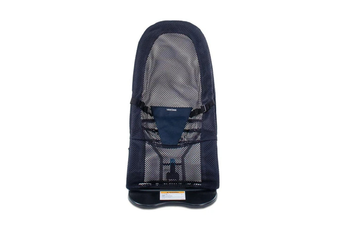 Vee Bee Baby Minder Bouncer Cushioned Seat Navy Mesh 3-Point Harness Recline