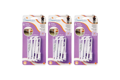 18x Dreambaby Self-Locking Cabinet Drawer Baby Children Safety Catches White