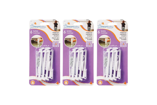 18x Dreambaby Self-Locking Cabinet Drawer Baby Children Safety Catches White