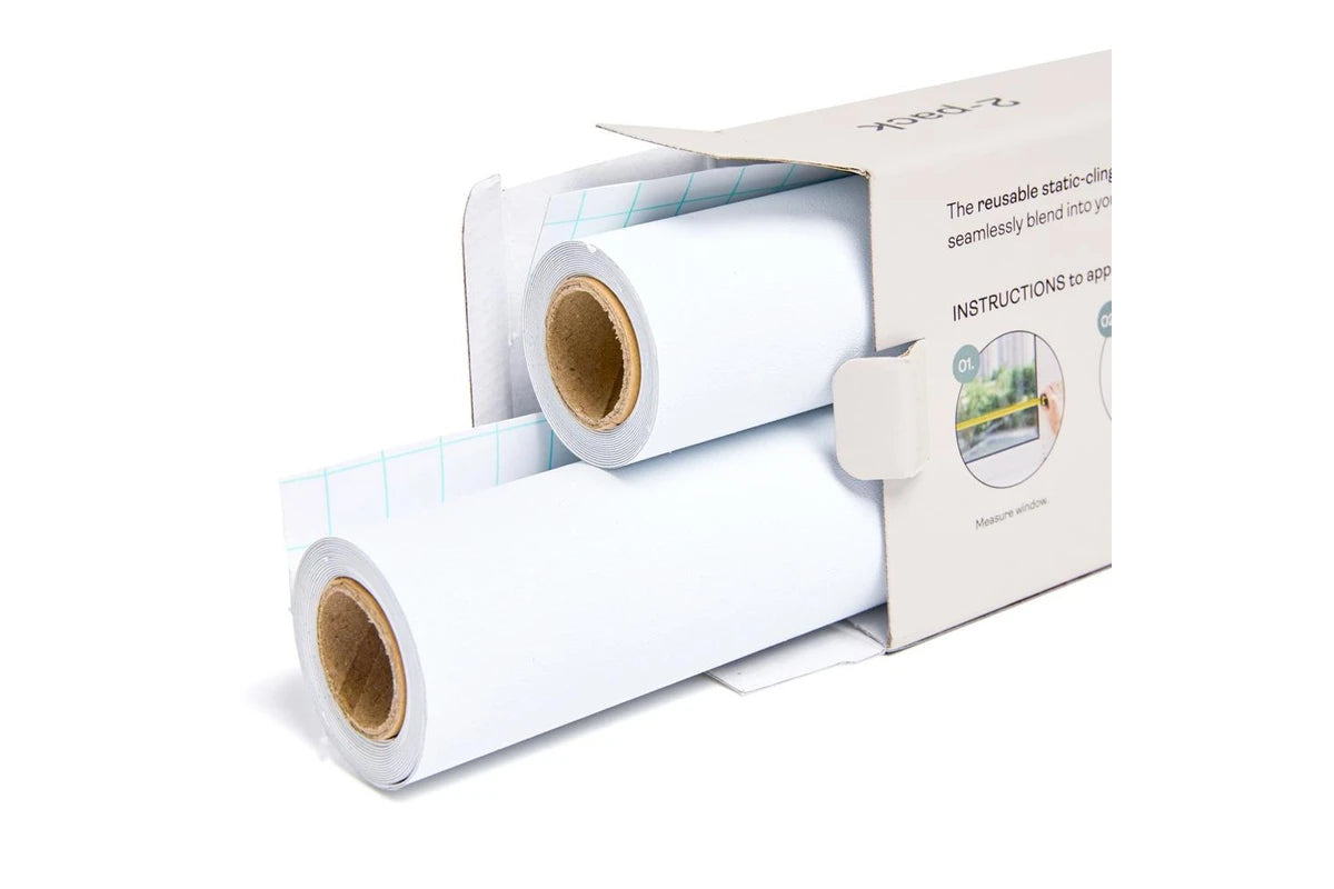 2pc Ergopouch 183cm Window Blackout Static-Cling Blinds Home Room Cover White