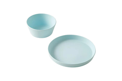 2pc Jiggle & Giggle Riley Silicone Dining Baby/Todler Dinnerware Blue