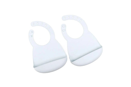 2pc My Pure Silicone Baby Toddler Feeding Bib Catcher Set - Baby Blue 4M+