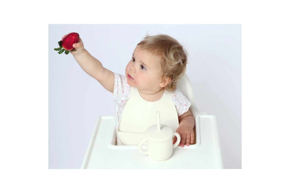 2pc My Pure Silicone Baby/Toddler Feeding Bib Set - Baby Blue and Pannacotta 4M+